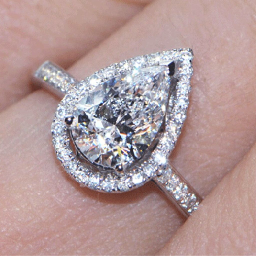 New- 14k White Gold 3ct Dimond Serling Silver Ring